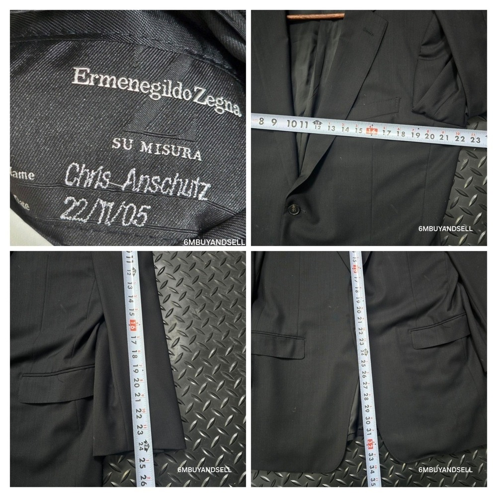Ermenegildo Zegna Su Misura High Performance Black Wool Blazer Jacket 54R US 44R - Picture 7 of 16